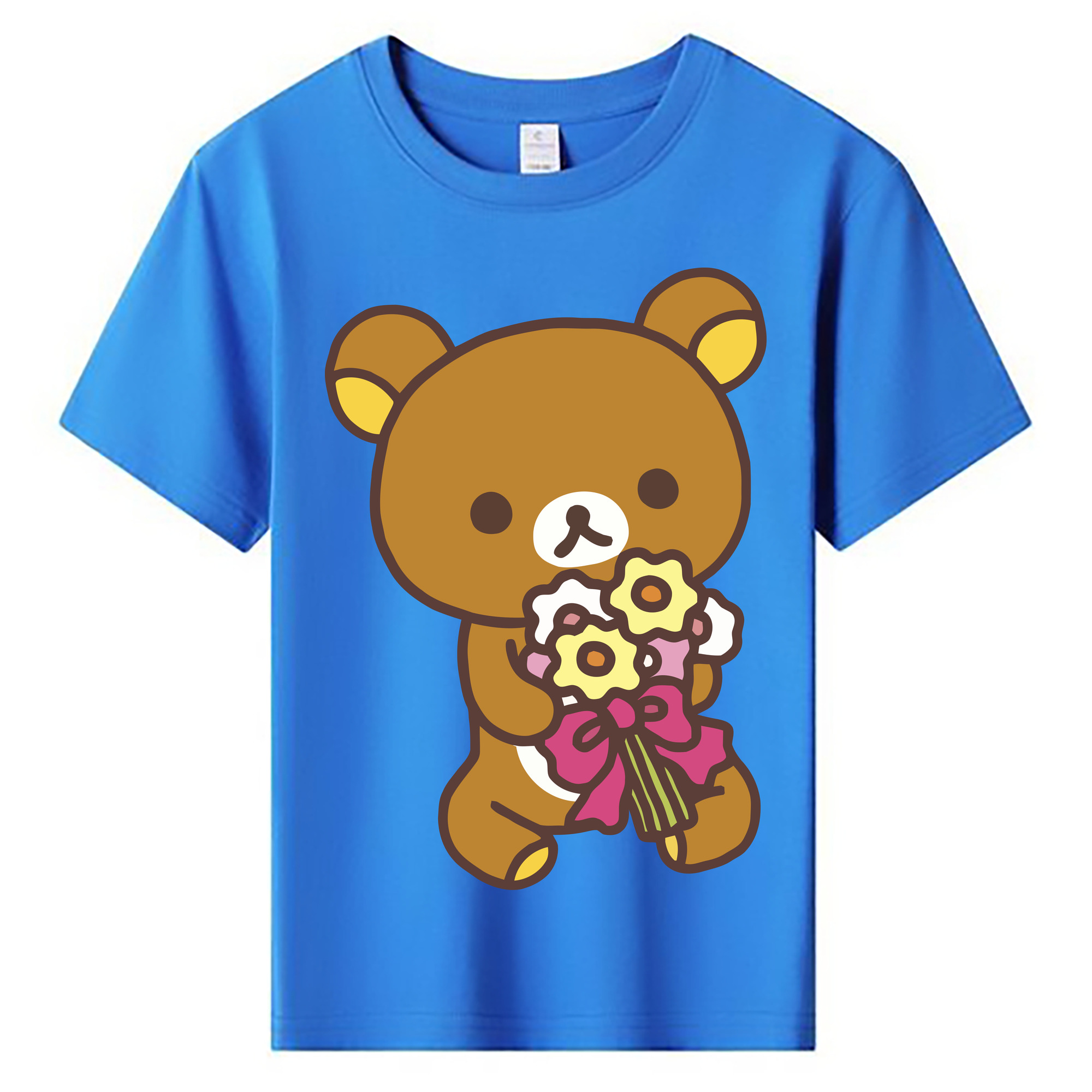 （画像用） リラックマ リラックマ キイロイトリ Rilakkuma Korilakkuma Kiiroitori 綿100％キッズTシャツ（フロントプリント）